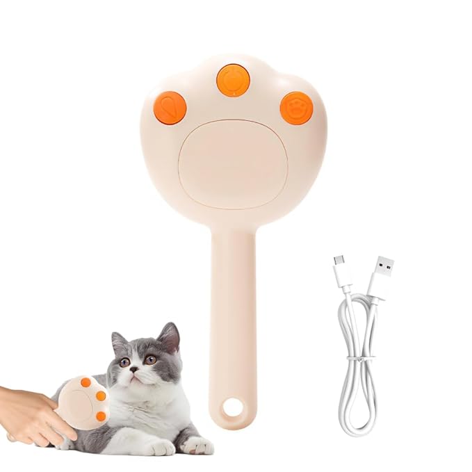 Cat Steam Brush,Cat's Paw Modeling Pet Steam Groomer Comb Built-in Misting Spray for Pets Cats Dogs Shedding Haired Grooming
