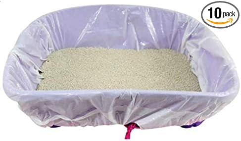 10pcs Cat Litter Box Liners large with Drawstrings Scratch Resistant Bags（36 x 19 inches），Suitable for Home and Office