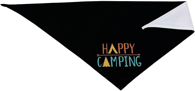 Happy Camper Summer Dog Bandana，Adorable Puppy Accessory for The avid Camper ，Pet Neckerchief for Pets Daily Wear Photo Prop Party Supplies,Funny Cute Dog Bandana (Colored)
