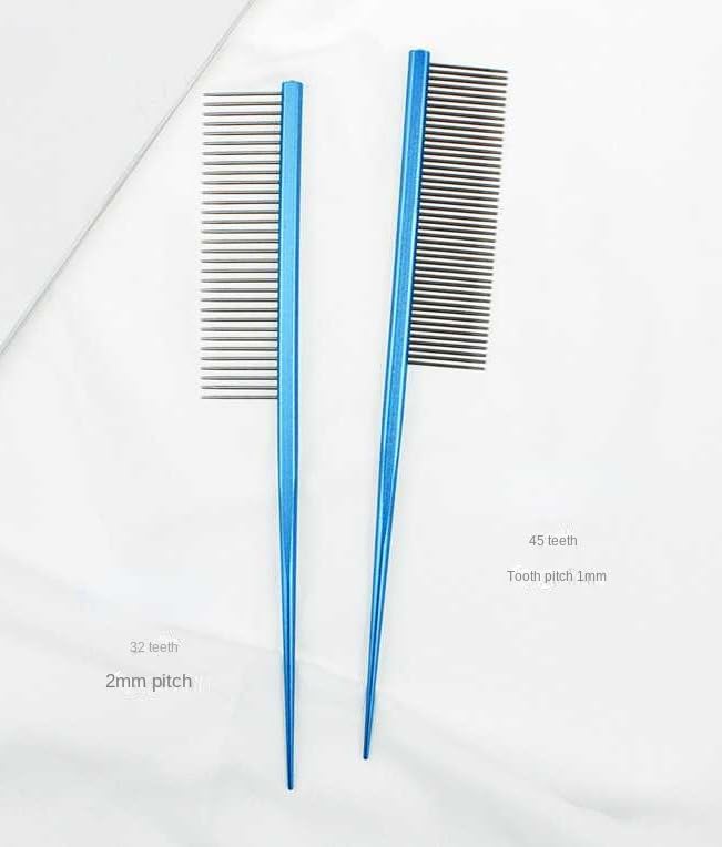 Pet Grooming Comb Rat Tail Comb Cat Hair Trimmer Combs Dog Hairstyle Comb Float Hair Removal Dematting for Cat Dogs Cat Comb Dog Comb Rounded Ends Pet Hair Comb for Home Grooming (One Size,black 1)