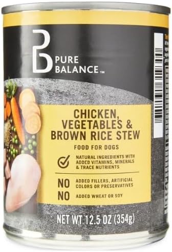 Generic Pure Balance Beef Stew and Chicken Stew Wet Dog Food Variety Pack, 12.5 oz Cans (6 Pack)
