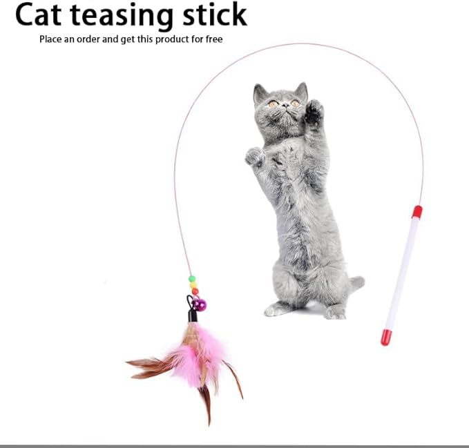 Cat Scratcher House for Indoor Cats, Sturdy MDF Frame 2-in-1 Cat Furniture Lounge Bed & Scratching Post, Large Cardboard Cat Hideaway with Teaser Toy (22.05inch Length Double Doors)