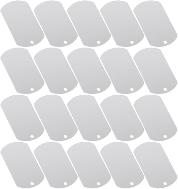 Beaupretty 30pcs Aluminum Dog Name Collar Tags Blank Engraving Puppy Id Tags Silver 50x30mm Anti-Lost Pet Supplies for Dogs and Cattle
