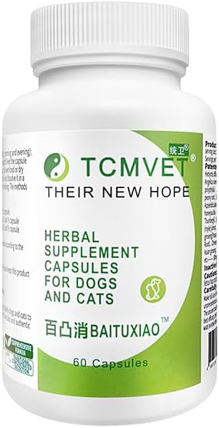 Baituxiao Herbal Supplement for Cats – Supports Lumps, Bumps, and Lipoma Dissolution with Immune Boosting Formula – 60 Capsules
