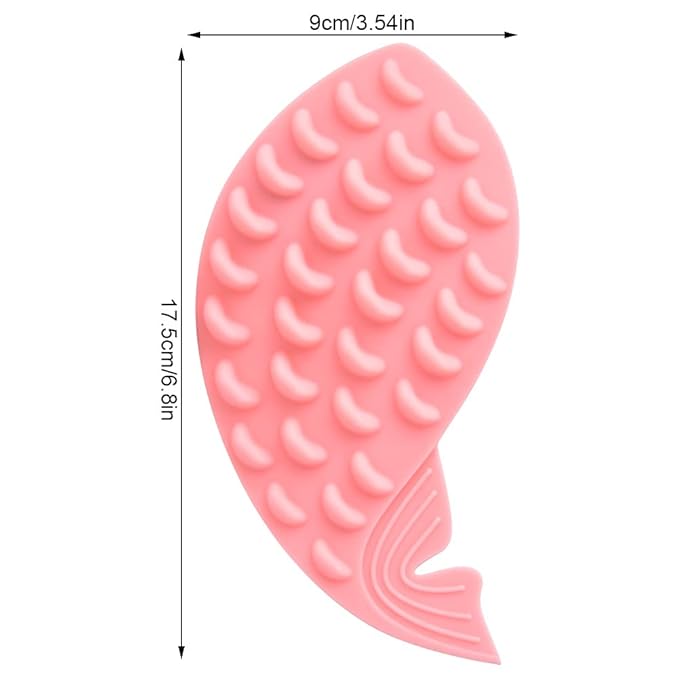 Self Adhesive Cat Grooming Brush | Whale Shape Silicone Massage Brush with Catnip | Gathers Loose Hair & Promotes Flow | Easy to Maintain Cat Toy for Glass/Wall