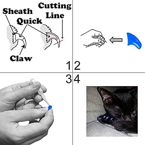 6 Month Piece Soft Nail Caps with Adhesive for Cat Claws - Fluorescent RED X-Small