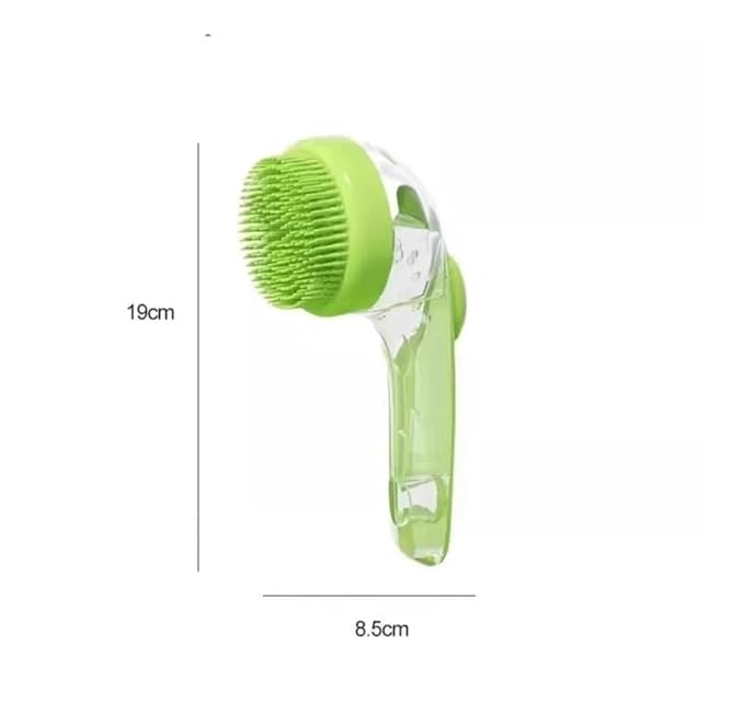 Round pet brush, self-cleaning pet hair brush, hair remover, suitable for cats and dogs,removes dander, dirt and tangles, formassage and grooming(Green)