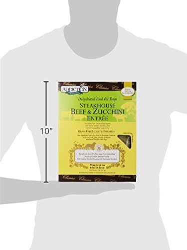 Addiction Steakhouse Beef & Zucchini Air-Dried Grain-Free Dog Food – Complete Meal or Topper with Natural Ingredients for Digestive and Skin & Coat Health, 2lb