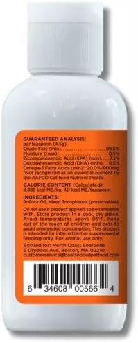 Boat to Bowl Wild Alaskan Omega-3 Fish Oil Flavor Food Topper Vitamins & Supplement for Cats and Dogs | 4oz