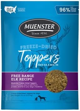 Muenster Freeze Dried Elk Powder Dog Food Topper or Mixer (8oz) - Grain Free