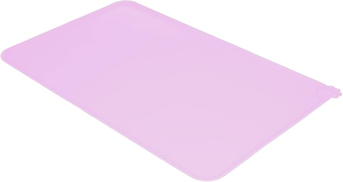 Silicone Non Slip Pet Feeding Bowl Mat for Dogs, Leakproof Dog Placemat for Food and Water, 11.8x18.9in Pet Supplies (Pink)