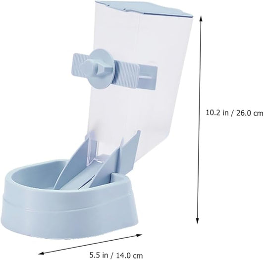 2l Hanging Automatic Pet Feeder with Food Dispenser, Sturdy Dog and Puppy Feeding Bowl for Cage and Crate Use, Blue Pattern Design for Indoor Pet Supplies