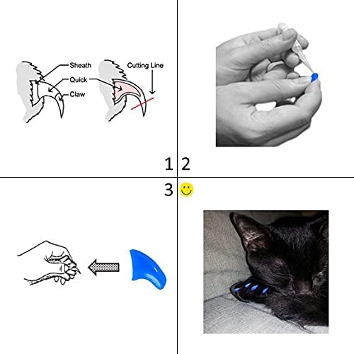 6 Month Supply Soft Nail Caps for Cats RED Medium - Extra Adhesives