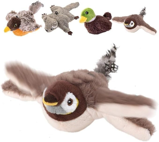 AIIONP Bird Cat Toy, 2026 New Flying Bird Cat Toy, Simulation Interactive Chirping Bird Cat Toys with Flapping Wings for Indoor Cats Kitten Toy (A)