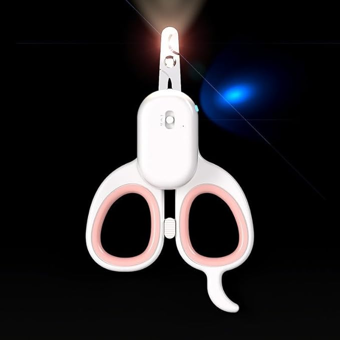 Cat Nail Clippers, cat Claw Clippers with Super Bright LED Lights, Baby cat Nail Clippers Stainless Steel Elbow Design Safe and Convenient pet Nail Clippers, cat Grooming Tools (Pink)