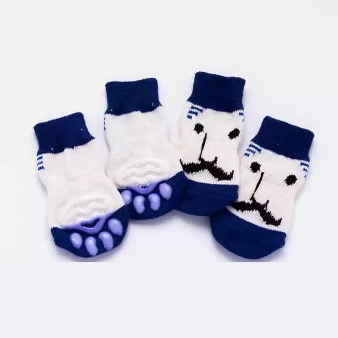 Cat Grooming Socks – Protective Mesh Foot Sleeves for Bathing, Nail Trimming & Vet Visits – Anti-Scratch & Breathable Design (Blue Beard [Non-Slip],M（Max Diameter of Paw 1.57 inches）)
