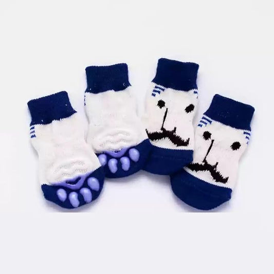 Cat Grooming Socks – Protective Mesh Foot Sleeves for Bathing, Nail Trimming & Vet Visits – Anti-Scratch & Breathable Design (Blue Beard [Non-Slip],M（Max Diameter of Paw 1.57 inches）)