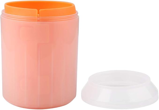 Portable Pet Paws Cleanseing Cup, Multifunctional Grooming Tool for Cats and Dogs, Rubber Silicunique, Easy to Cleanse and Use (Orange)