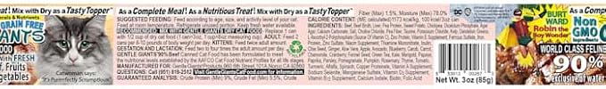 Gentle Giants Beef Wet Cat Food, 3 oz., Case of 24, 24 X 3 OZ