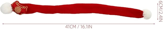 Festive Pet Scarf Cotton New Year Bandana Red M for Dogs and Puppies Chinese Style Holiday Pet Supplies