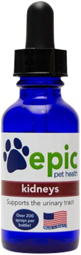 Kidneys – All Natural Liquid Spray Supplement to Support The Kidneys and Urinary Tract – Helps with Frequent Urination – Restores Energy in Pet – Great for Cats (Dropper, 1 Ounce)