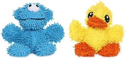 MIGHTY- Microfiber Ball Monster - Made with Squeaker Balls and Minimal Stuffing. Strong & Tough. Interactive Play Dog Toy. Machine Washable & Floats (2 Combo Pack)