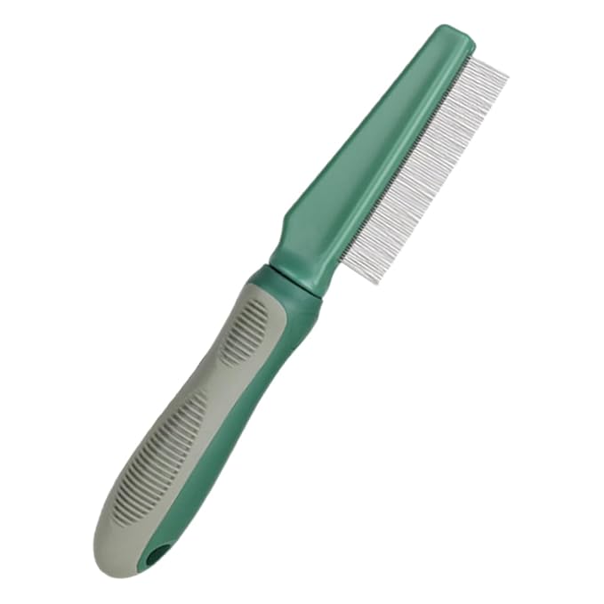 Ergonomic Dog Grooming Comb Fine Teeth Cat Comb for Matted Fur Removal Pet Grooming Supplies and Metal Materials Fine Teeth