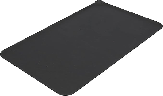 Silicone Non Slip Pet Feeding Bowl Mat for Dogs, Leakproof Dog Placemat for Food and Water, 11.8x18.9in Pet Supplies (Black)
