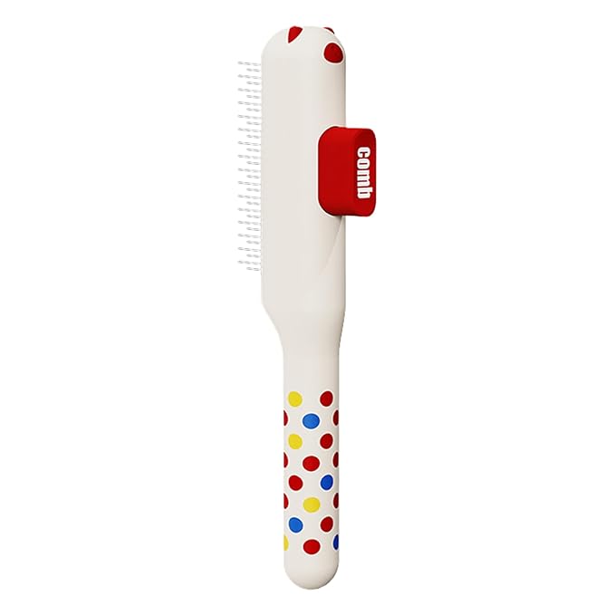 Cat Grooming Comb,Self-Cleaning Anti Slip Hair Brush with Metal Teeth,Cat Hair Comb | for Dog Puppy Animals Indoor Home Shedding