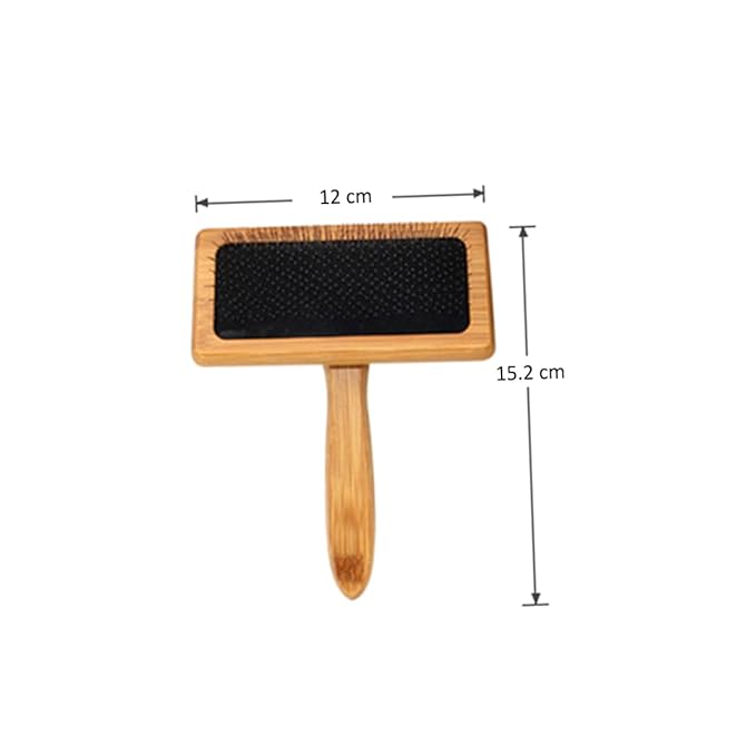 BESPORTBLE Needle Comb Bamboo Wood Pet Grooming Comb Ergonomic Handle Pet Hair Remover Lint Brush Dog Cat Grooming Tool