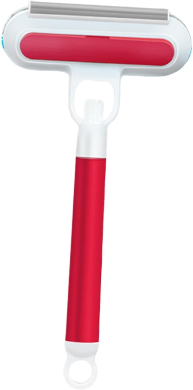 Pet Hair Removal Brush Dog Shedding Tool with Spray Function Grooming Cat Hair Remover for Laundry Window Glass Couch, Red