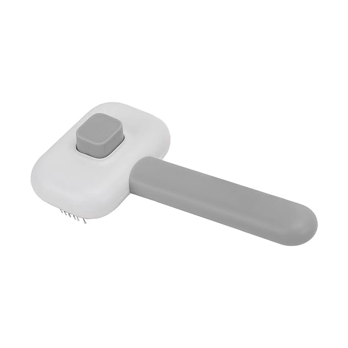 Zerodis Cat Brush, Comfortable Cat Grooming Tool, SelfCleaning MultiFunction Brush, Remove Floating Hair, Perfect for Lovers (Grey White)