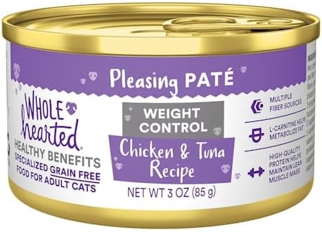 WholeHearted Weight Control Chicken & Tuna Recipe Adult Wet Cat Food, 3 oz. Case of 24