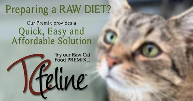 TCfeline Raw or Cooked Cat Food - A Premix/Completer/Supplement to Make Homemade Cat Food Diet. All Natural, Grain Free, Human Grade, Species Appropriate (w/Chicken Liver - Trial 4.2 oz)