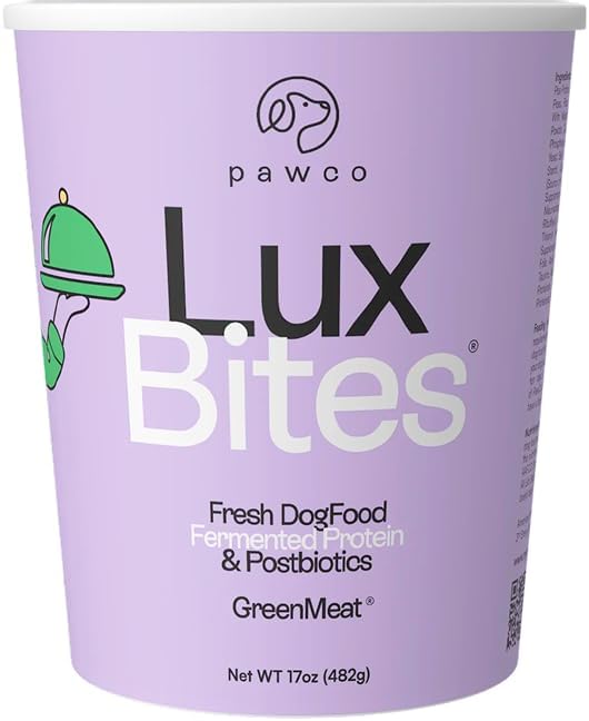 Pawco Premium Fresh Dog Food – Supports Energy, Digestion & Overall Health – LuxBites Recipe with Fermented Protein, Marine Microalgae Oil, Postbiotics & DHA – Pack of 8 x 17oz