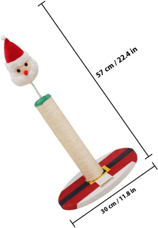 FRCOLOR Santa Claus Sisal Cat Scratching Post Kitten Climber Vertical Scratching Pole Indoor Cat Accessory and Kittens