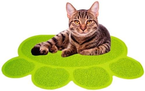 Jumbl Cat Litter MAT Catcher - Smartgrip Paw-Shaped Innovative Grass-Like Material Traps and Catches Litter While Remaining Soft On Paws - 24 x 18-1 Count (Pack of 1) - Grass Green