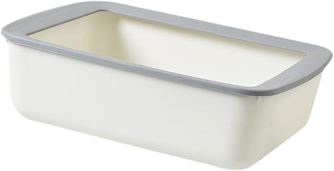 Open Top Pet Litter Tray, Easy Clean Cat Litter Box with Splash Guard, 16.14x12.20x4.92 Inch Indoor Cat Sand Box Toilet Basin- White