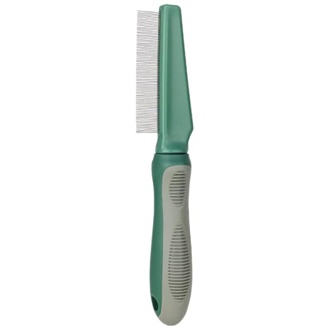 Totority Pet Grooming Comb for Cats and Dogs with Olive Green Fine Metal Teeth, 78-tooth Dematting and Shedding Removal Tool, Sturdy Hair Detangler Suitable for Long and Short Fur