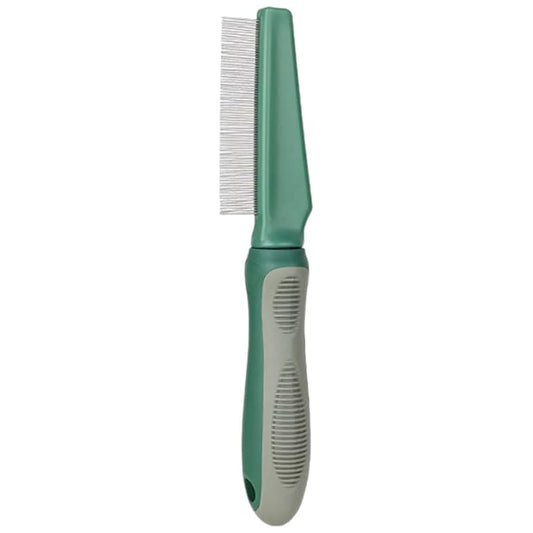 Totority Pet Grooming Comb for Cats and Dogs with Olive Green Fine Metal Teeth, 78-tooth Dematting and Shedding Removal Tool, Sturdy Hair Detangler Suitable for Long and Short Fur