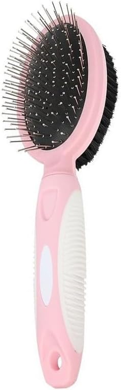 Dog Cat Comb Double-Sided Steel Needle Combs Pet Grooming Combs Brush for Short Long Hair Dematting Comb Pet Supplies Dematting Tools - Pink