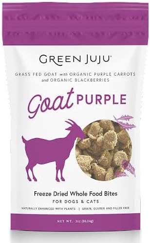 Green Juju, Goat Purple Freeze-Dried Whole Food Bites for Dogs & Cats, 3 Ounce