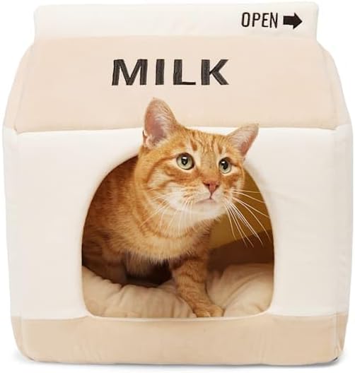 EveryYay by Petco Milk Carton Hooded Cat Bed 14" L X 14" W X 16" H