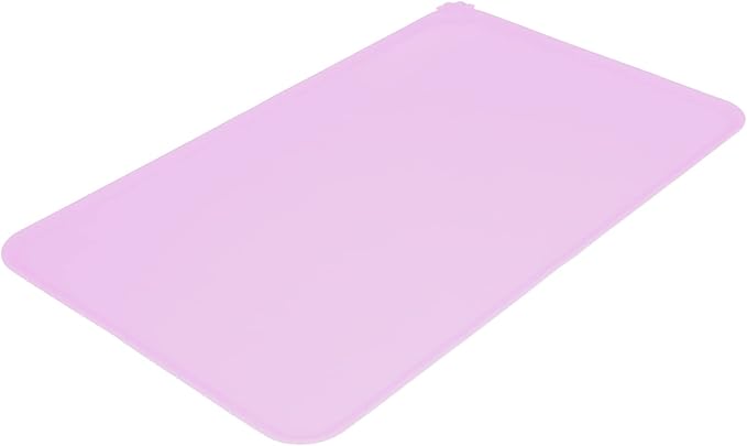 Silicone Non Slip Pet Feeding Bowl Mat for Dogs, Leakproof Dog Placemat for Food and Water, 11.8x18.9in Pet Supplies (Pink)