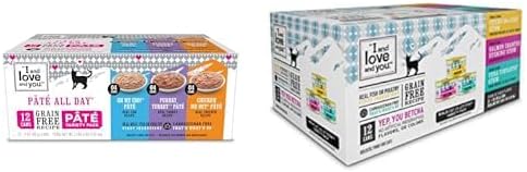 I AND LOVE AND YOU, Cat Food Variety,Ninja Cat Jiu JIT Stew Variety Pack - Chicken, Salmon, Tuna, Grain Free, Filler Free, 3oz Pack of 12 Cans