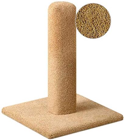 CozyCatFurniture 20, 25 & 30 inches Solid Wood Cat Scratching Posts, Tan Carpet, USA Made (25")