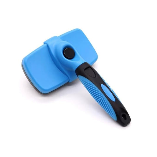Cat Brush & Dog Brush — Deshedding Dog Brush, Deshedding Brush & Cat Hair Brush, Dematting Tool for Dogs & Cats, Undercoat Rake for Dogs, Flea Comb for Pets (Blue, Small)