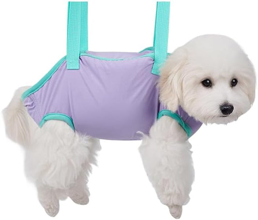 Waterproof Pet Grooming Hammock Sling for Cats and Dogs – Secure & Comfortable Animal Beauty Bed for Nail Trimming, Bathing, Eye Cleaning (Purple,M)