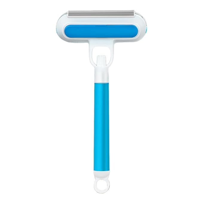 Pet Hair Removal Brush Grooming Portable Washable Pet Grooming Tool Cat Hair Remover for Glass Outdoor Couch Doors, Blue
