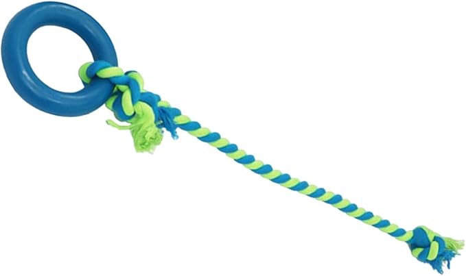 Interactive Dog Tug Toy Pets Supplies with Rings Exercise Playing Running Dog Rope Toy for Kitten Outdoor Lawn Cleaning, Blue